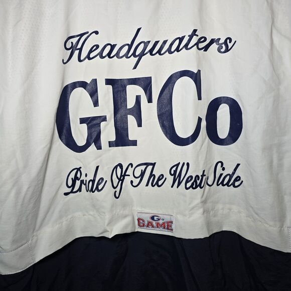 Game Sportswear Glenwood H&L Co Fire Dept Windbreaker Jacket Navy White Medium - Picture 9 of 13